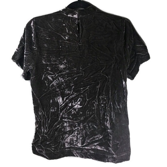 Madewell Velvet Silk Choker Cutout Keyhole Back Short Sleeve Top Size Small - Picture 4 of 11